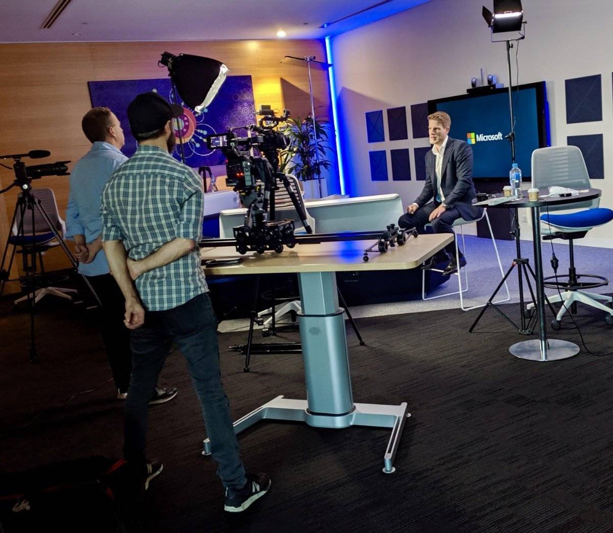 On set with Microsoft, Sydney