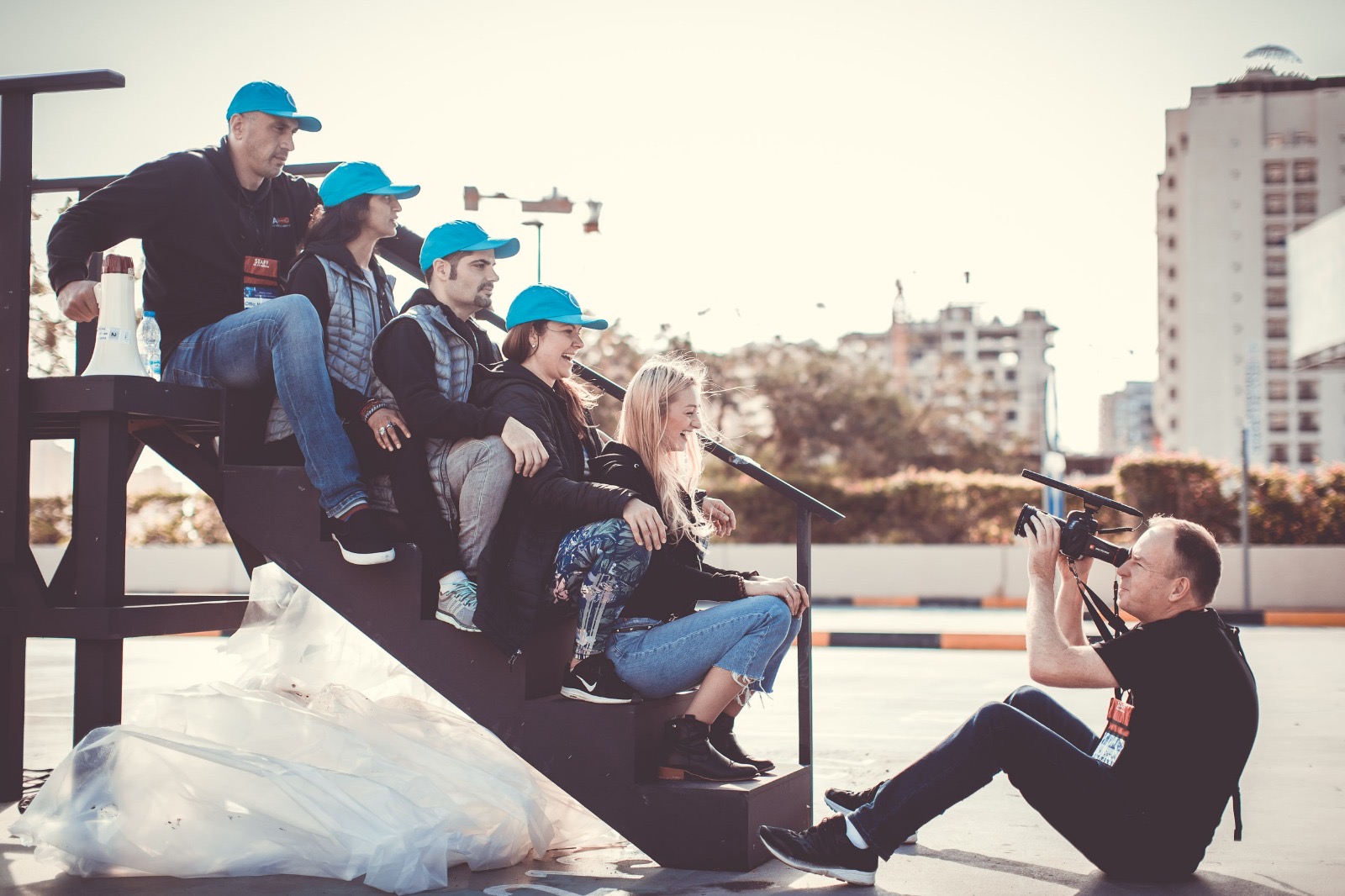 Paul filming in Dubai